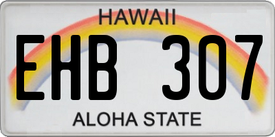 HI license plate EHB307