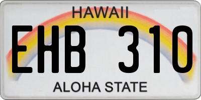 HI license plate EHB310