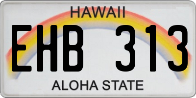 HI license plate EHB313