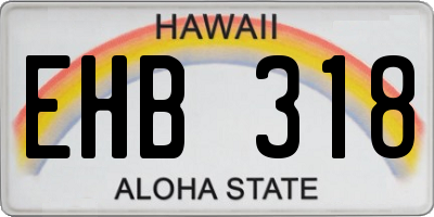 HI license plate EHB318