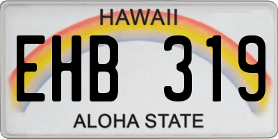HI license plate EHB319
