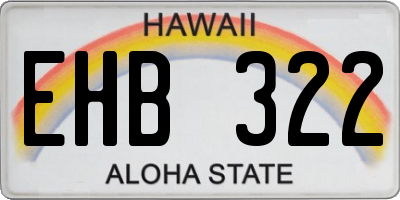 HI license plate EHB322