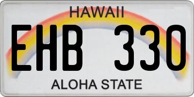 HI license plate EHB330