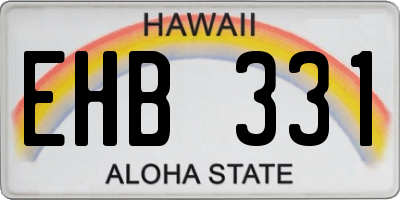 HI license plate EHB331