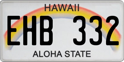 HI license plate EHB332