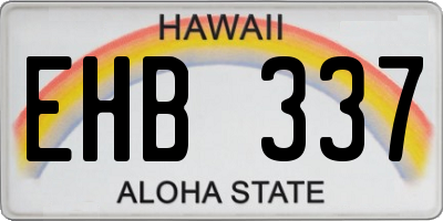 HI license plate EHB337