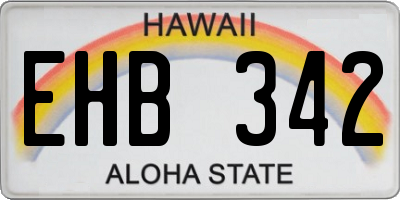 HI license plate EHB342