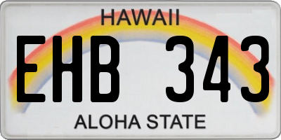 HI license plate EHB343