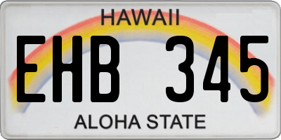 HI license plate EHB345