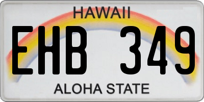 HI license plate EHB349