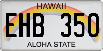 HI license plate EHB350