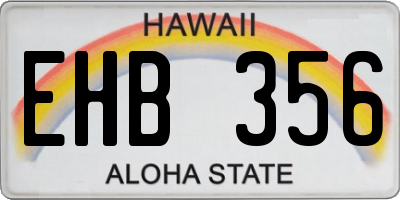 HI license plate EHB356