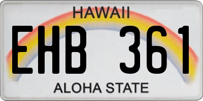 HI license plate EHB361