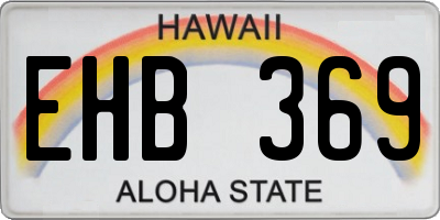 HI license plate EHB369