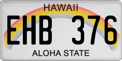 HI license plate EHB376