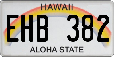 HI license plate EHB382