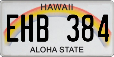 HI license plate EHB384