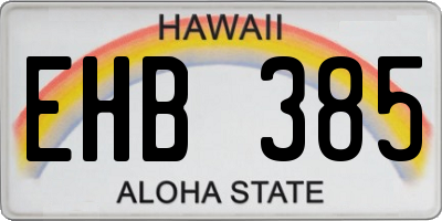 HI license plate EHB385