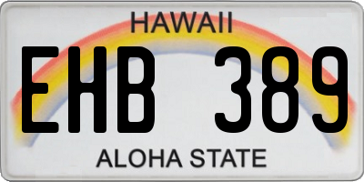 HI license plate EHB389