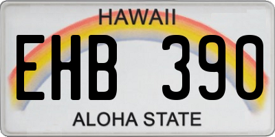 HI license plate EHB390