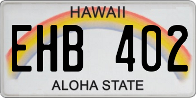 HI license plate EHB402