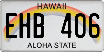 HI license plate EHB406