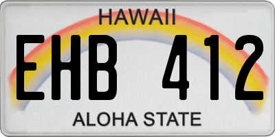 HI license plate EHB412