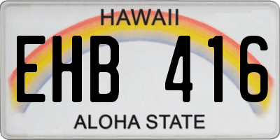 HI license plate EHB416