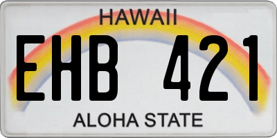 HI license plate EHB421