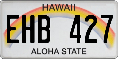 HI license plate EHB427
