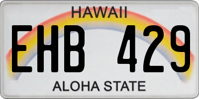 HI license plate EHB429