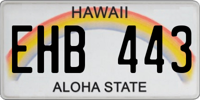HI license plate EHB443