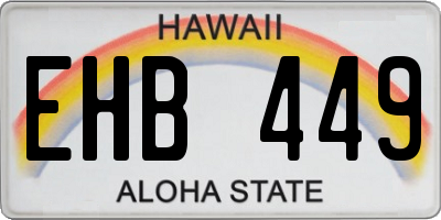 HI license plate EHB449