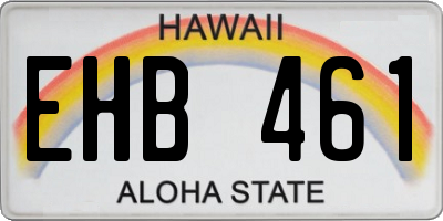 HI license plate EHB461