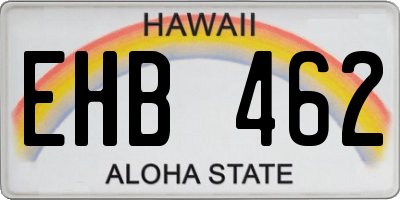 HI license plate EHB462