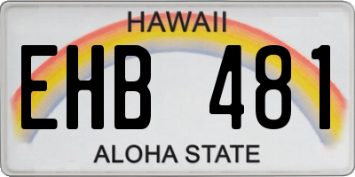 HI license plate EHB481