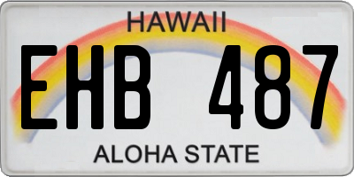 HI license plate EHB487