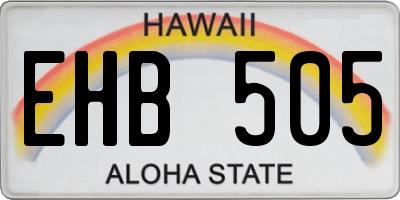 HI license plate EHB505