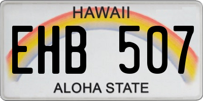 HI license plate EHB507