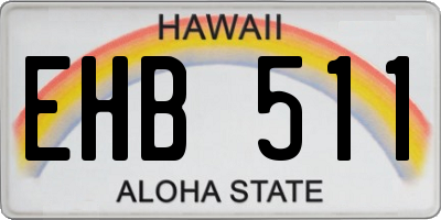 HI license plate EHB511