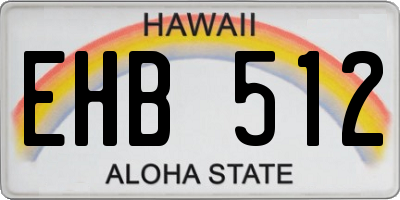 HI license plate EHB512
