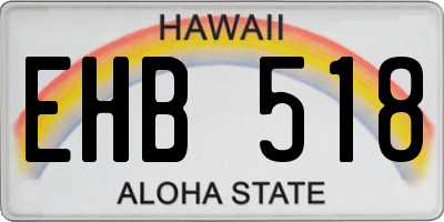 HI license plate EHB518