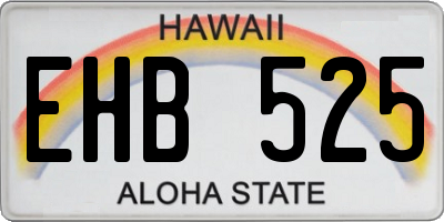 HI license plate EHB525