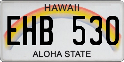 HI license plate EHB530