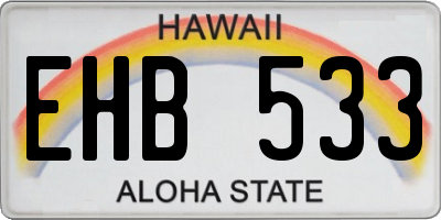 HI license plate EHB533