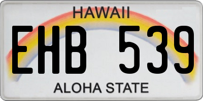 HI license plate EHB539