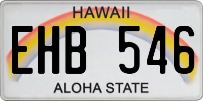 HI license plate EHB546