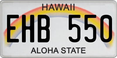 HI license plate EHB550