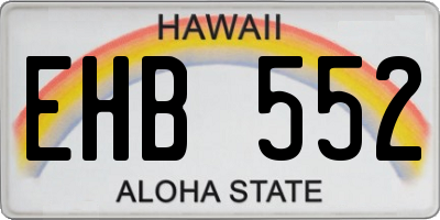 HI license plate EHB552