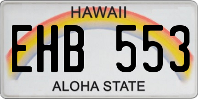 HI license plate EHB553